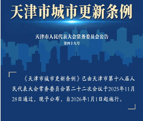 法治赋能 城市“更新”——《天津市城市更新条例》明年1月1日起施行